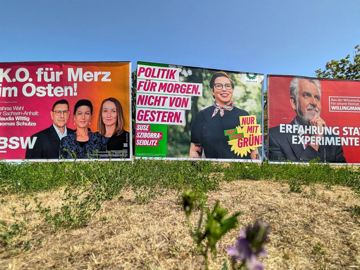 Wahlplakate vor der Landtagswahl in Sachsen-Anhalt (Archiv)