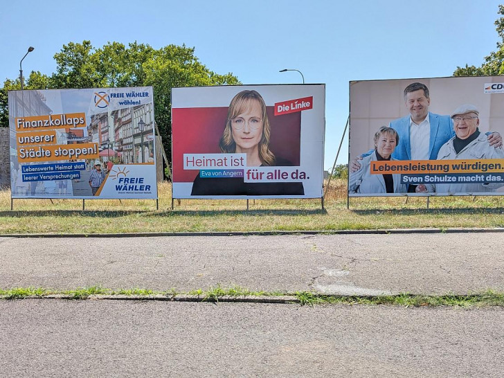 Wahlplakate vor der Landtagswahl in Sachsen-Anhalt 2026 (Archiv)