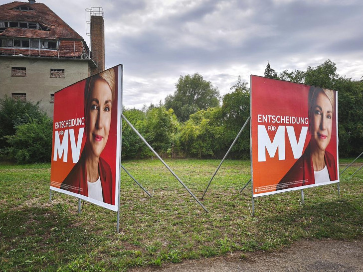 Wahlplakate für die Landtagswahl 2026 mit Manuela Schwesig (Archiv)