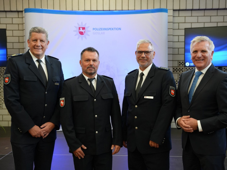 Uwe Lange, Polizeivizepräsident der Polizeidirektion Braunschweig, Kriminaldirektor Markus Iwa, Leitender Polizeidirektor Rodger Kerst, Thomas Ring, Polizeipräsident der Polizeidirektion Braunschweig