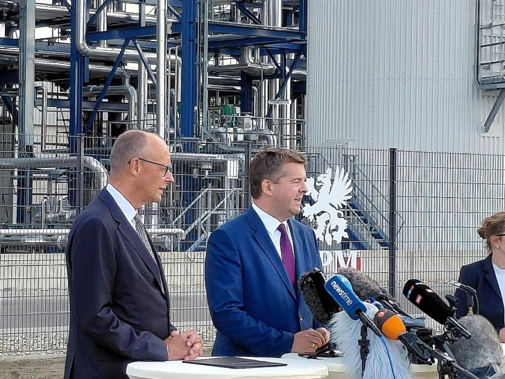 Friedrich Merz und Sven Schulze am 03.09.2026