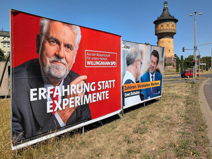 Wahlplakate vor der Landtagswahl in Sachsen-Anhalt (Archiv)